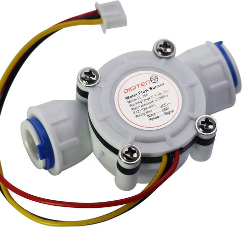 G Three Eighths Quick Connect Hall Effect Water Flow Sensor Food Grade Flowmeter for Home RO Systems Arduino Raspberry Pi Plug and Play Ready.