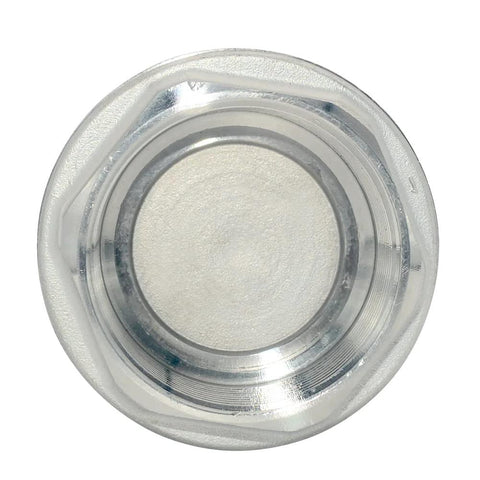 Front view of stainless steel 2-inch NPT female check valve with internal threading