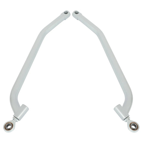 Radius Rods Bar Upgrade For Polaris RZR 1000 XP 4 EPS UTV High Lifter Radius Arm Kit With Heavy Duty Rods, Fits 2014-2017 Models, Improves Steering, Stability, And Off Road Performance. Pair of white steel radius rods with bushings
