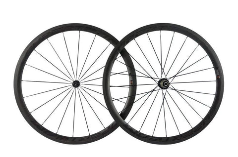 Carbon Fiber Road Bike Wheelset 700c Clincher With 38mm Depth And 23mm Wide Rim, R13 Hub, Toray T700, 3k Matte Finish