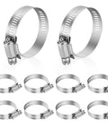 10 piece stainless steel hose clamps adjustable 1.5 to 2.5 inch set for fuel line plumbing automotive projects