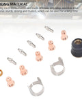 Fifty Piece IPT40 Tip Electrode Kit For Plasma Cutting Torches Compatible With CUT 55DS Pro And CUT 65DS, showing components.