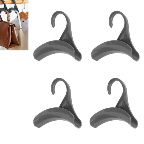 10 Pack Hanging Purse Hanger Hooks For Handbags Backpacks And Scarves Plastic Closet Organizer Clips in grey on white background