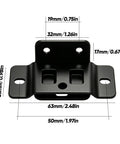 Heavy Duty 2 In 1 Quick Fitting Furniture Corner Bracket Made From Cold Rolled Steel With Safety Card Slot, dimensions shown