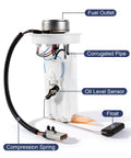 Electric Fuel Pump Module Assembly For 2000 Through 2004 Dodge Dakota 24 Gallon Gas Tank Fits 2.5L 3.7L 3.9L V6 V8 Crew Cab Pickup Replacement With O Ring E7128MN E7185M showing components like fuel outlet and float.