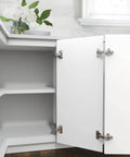 Two Pack Full Overlay 165 Degree Bi Fold Door Soft Closing Concealed Hinge For Face Frame Cabinets Lazy Susan Compatible installed