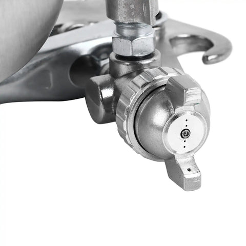 Close-up of the precision nozzle on the Premium High Atomizing Pneumatic Paint Sprayer for smooth finishes.