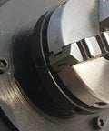Close-up of clamping mechanism on Solid As A Rock Rotary Welding Positioner With 90 Degree Tilt Adjustment, showcasing precision locking details.