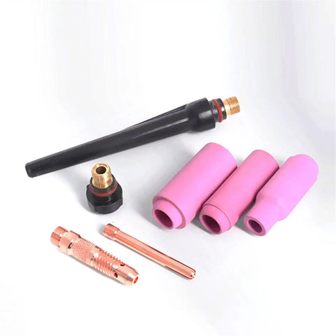 Top Tier 5 Or 10 Pack Of Heavy Duty Long Back Caps For WP-17 WP-18 And WP-26 TIG Welding Torch Heads and accessories.