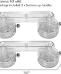 2 Pack Suction Cup Door Handles Punch Free Waterproof Removable Strong Hold for Windows Cabinets, transparent clear design with measurements