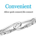 Two connected 12 Pack Locking Carabiner Clips Tough As Nails Two Point Three Six Inch Heavy Duty Stainless Steel 304 Thumb Screw Gate
