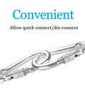 Beefy Locking Carabiner Clips 2.36 Inch Heavy Duty Stainless Steel 6 Pack with Thumb Screw Spring Hooks shown linked
