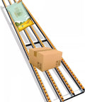 Portable Unpowered Gravity Conveyor Gears Up For Smooth Moves With Sturdy Abs Rollers And Reinforced Steel Frame for moving packages.