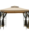 10 Ft By 10 Ft Backyard Patio Gazebo With Double Roof Vent Ventilated Canopy And Rust Resistant Powder Coated Steel Frame