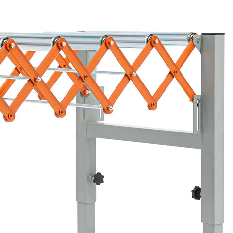 Heavy Duty Adjustable Conveyor Table On Wheels With 110 Lb Capacity Flexible Extendable Roller System For Warehouse And Factory Use