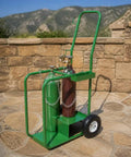 Heavy Duty Welding Gas Cylinder Cart For Dual Oxygen And Acetylene Tanks 440 Lb Capacity Hand Truck With Pneumatic Wheels Removable Compact Gas Tank Transport Cart For Workshop Or Garage, green steel cart