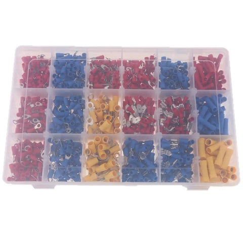 Check Out This Awesome 1200 Piece Quick Connect Terminal Kit With Durable Copper And Tinned Plating For Easy Electrical Rezzos And Solid Wire Fixes That Actually Hold Up Under Pressure. 1200-piece crimp terminal kit in compartment box, red blue yellow