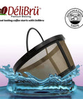 Gold Toned Reusable Coffee Filter Basket For 8 To 12 Cup Brewers Permanent Cone Style That Replaces Paper Filters No Mess