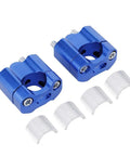 22mm And 28mm Handlebar Mount Clamps Riser Adapter CNC Aluminum Alloy Beefy Build Ultra Strong Durable Easy No Drill Installation Fits Most 22mm And 28mm Bars Blue Finish