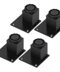 Adjustable Furniture Leg Set For Sofa Cabinet TV Stand And More Aluminum Alloy Square Base 60mm Raises Up To 15mm Black Finish