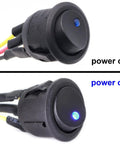 Universal Heated Steering Wheel Kit For Cars No Fuss DIY Winter Warm Pad With Blue Lamp Switch, 12V power on and off view.