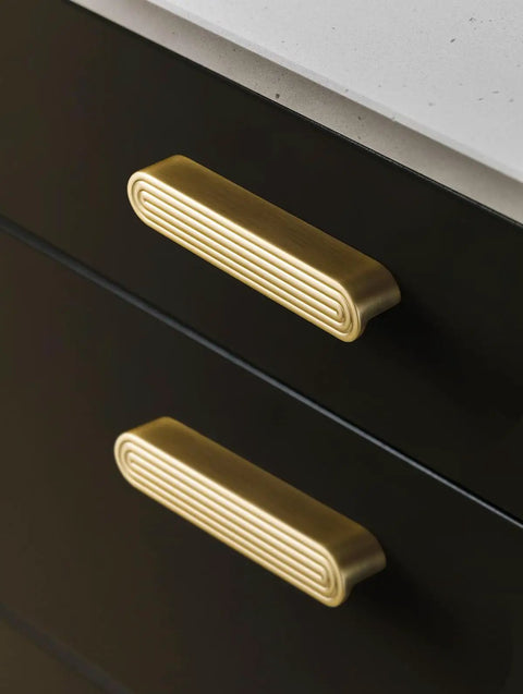 Tough As Nails Gold Cabinet Pulls Five Inch Hole Center Slick Zinc Alloy Drawer Handles for Kitchen Bedroom Closet Upgrade Easy Peasy Mount Solid Build 10 Pack on black drawers.