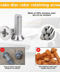 16Pc Stainless Steel Car Brake Disc Rotor Screws Kit showcasing durable screws and material quality comparison.