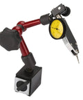 Dial Indicator Magnetic Base Holder Kit With On Off Switch, sturdy magnetic stand, fine adjustment, flexible arm, yellow dial