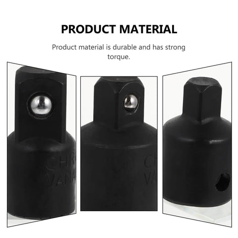 Ultimate Black Sleeve Converter Kit With 4 Sturdy Socket Adapters Perfect For Daily Auto Repair And Modification Plus Tough Impact Wrench Tools That Never Break, black metal adapters