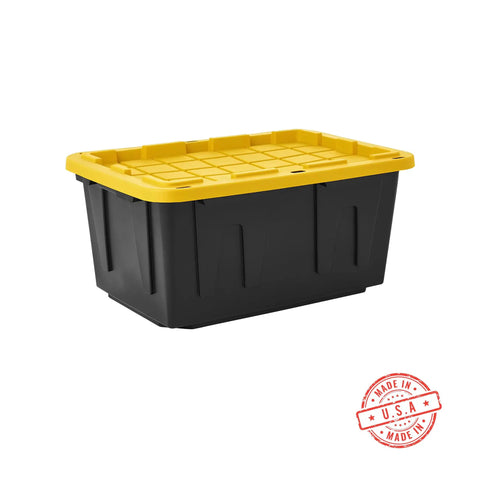 Tough As Nails Heavy Duty Storage Totes With Lids 27 Gallon Stackable Plastic Bins For Garage And Basement Organization Hassle Free Moving Containers To Carry All Your Seasonal Gear No Sweat