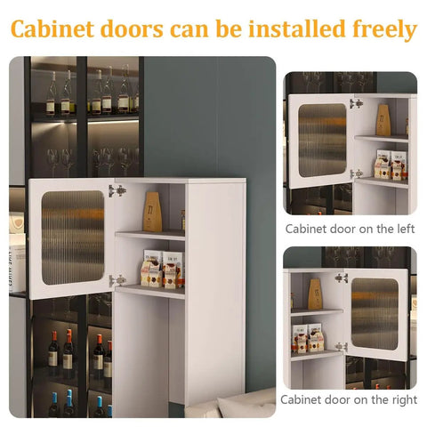 Bottom Loading Water Dispenser Stand Cabinet With Multi Layer Solid Wood Shelf for 5 Gallon Bottles adjustable doors