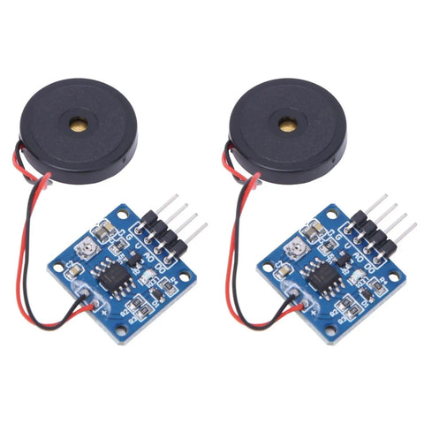 Two Pack Piezo Vibration Sensor Module 5V DC Analog Digital Output With Adjustable Sensitivity for DIY Projects, 20x20mm size