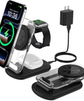3 In 1 Magnetic Wireless Charging Station With MagSafe Foldable Travel Charger Stand And Night Light for charging iPhone, Apple Watch, AirPods Pro