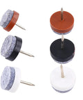 No Fuss Chair Leg Floor Protectors 30 Pack Adjustable Furniture Glides With Thick Felt Caps And Screw Levelers To Guard Hardwood Floors From Scratches While Keeping Setup A Dead Cinch Brown 28Mm assorted colors and sizes on a white background.