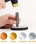 Using Birth Month Flower Metal Stamping Kit - 12-Piece 5/16 Inch Punch on metal, suitable for copper, brass, aluminum, mild steel.