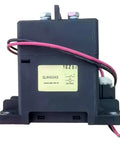 Heavy Duty High Voltage DC Contactor 12 Volt Coil Drop In Replacement 750 Volt 400 Amp Switch showing front view with wiring.
