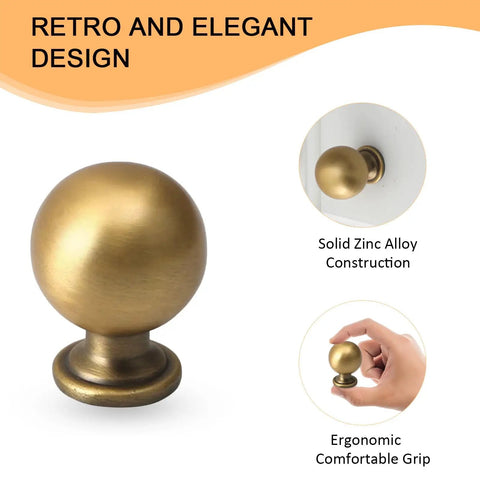 8 Pack Round Champagne Bronze Cabinet Knobs For Cabinets Dressers Drawers And Closets Zinc Alloy Hardware Handles Budget Friendly