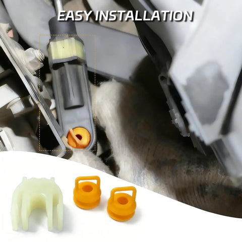 Transmission Shifter Linkage Cable Bushing Repair Kit For Chevy Silverado 1500 2500 3500 GMC Sierra Cadillac Escalade RAM Dodge Jeep 2004 To 2020 Replaces 14104 15823112 components and installation close-up.