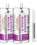 Two-Part Concrete Anchoring Epoxy System Dual Cartridge Fast-Setting For Rebar And Threaded Rods Crack Repair With Extended Working Time 3 To 20 Minutes Strong Bonding Durable 20.2 Fl Oz Per Pack, 2 Pack shown with nozzles
