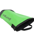 5L Waterproof Rock Climbing Tool Bag With Adjustable Waist Belt, green PVC, shown open for storage, side view, lightweight and durable.