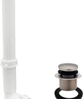 Top Shelf 14 By One And A Half Inch White Tubular Bathtub Waste Overflow Kit with components, including drain and faceplate in Satin Nickel.