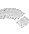 Eight Stainless Steel Repair Plates Set 60mm By 50mm Flat Mending Brackets With Four 5mm Mount Holes For Furniture Wood Metal Repair