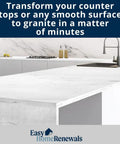 Glossy Italian White Marble Vinyl Countertop Cover 36 x 72 Inch Peel And Stick Self Adhesive Laminate on kitchen island