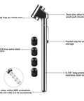 CZC AUTO pencil tire pressure gauge with dual-head chucks, stainless steel stem, silver finish, 10–120 PSI scale, 2-pack