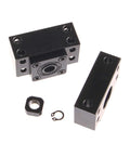 Black BK10 BF10 Ballscrew End Supports Set - Heavy-Duty Ballscrew Bearing Block Bracket For SFU1204 And CNC Router, High Precision, Rigid, Sealed And Greased, Smooth Rotation And Easy Mounting, black aluminum support set