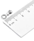 Ball Chain Connector Crimp Link In Stainless Steel For 3mm And 3.2mm Ball Chains, 15x7mm Pull Loop Bead Connection next to ruler
