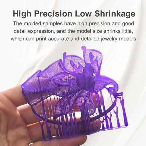Premium Castable Jewelry Resin Tailored For DLP And LCD 3D Printers With 75 Percent Wax Content And Burn Clean Ash Free Formula Hassle Free Prints And Knockout Detail For Master Patterns Rich Purple Pigment Comes In 500 Gram Jar