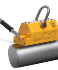 Heavy Duty Permanent Magnet Lifter Tough As Nails Grip pulls steel pipe, features smooth release lever, rated for 6600 pounds.