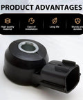 Ride Ready Car Knock Sensor Pack 1 Replacement 22060-7B000 220607B000 KS107 2 Pin Plug And Play ABS Sensor Black Compatible