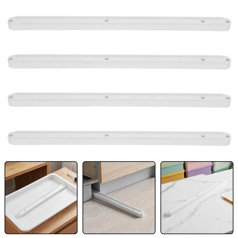 Heavy Duty Six Pcs Plastic Drawer Slide Rails 300Mm Side Mount Guide Set For Slick Furniture Upgrades, set of four white plastic rail glides.